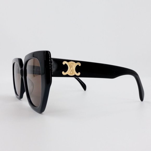 Celine Triomphe Logo Acetate Butterfly Sunglasses Black Brown - Picture 12 of 14